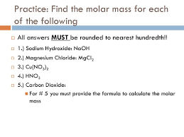 From your results, you will determine the molar mass of the acid. Molar Mass Ppt Download