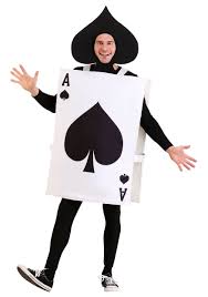 Print enlarged playing card on 3'x4' foam core board. Ace Of Spades Adult Costume