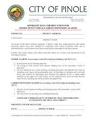 However, if a combination detector is being installed, it see the california health & safety code sections 13261 & 17926. Https Www Ci Pinole Ca Us Userfiles Servers Server 10946972 File Smoke 20detector 20 20co 20alarm 20affidavit Pdf