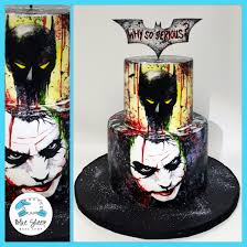 An unforgettable batman birthday cake with a theme. Hand Painted Batman Vs Joker 50th Birthday Cake Nj Blue Sheep Bake Shop