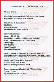 Lulusan sma smk d3 s1 semua jurusan lowongan bank bumn cpns terlengkap dan terupdate dari sumber yang terpercaya. Lowongan Kerja Cari Lowongan Lowongan Lainnya Terbaru Di Padang Kota Olx Co Id
