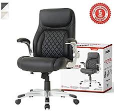 Amazon Com Nouhaus Posture Ergonomic Pu Leather Office Chair Click5 Lumbar Support With Flipadjust Arm In 2020 Leather Office Chair Office Chair Computer Desk Chair