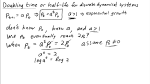 Doubling Time And Half Life Of Exponential Growth And Decay Math Insight