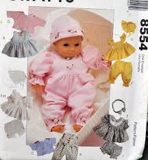 Bitty Baby Doll Clothes Patterns Mccall S 8554 Diy Baby Doll Clothes For 8 16 Dolls Bitty Baby Etc Kawaii Gift Idea Dress Bon Baby Doll Clothes Doll Clothes Doll Sewing Patterns