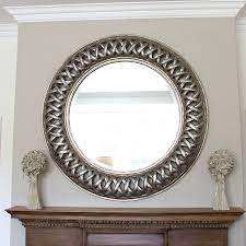 Grand Silver Open Weave Round Mirror By Decorative Mirrors Online 297 Large Round Mirror Mirror Above Fireplace Mirror Wall Decor