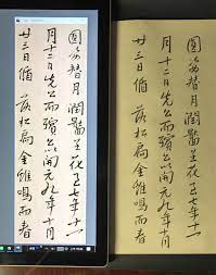 清八大山人臨興福寺半截碑紙本墨筆25 3x8 8cm 美國弗利爾美術館藏p12 釋文 圓姿替月 潤臉呈花 至 七年十一月十二日 先公而殯 公以開元九年十月廿三日 循窆落落松扃 金雞鳴而春毛筆式鉛筆書法筆 kita boshi 6b 紙髙