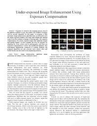 Pdf Under Exposed Image Enhancement Using Exposure Compensation