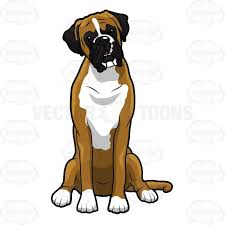 Black And White Boxer Dog Clip Art Boxer Dog Sitting And Looking Ahead Boxer Dogs Dog Drawing Puppy Facts