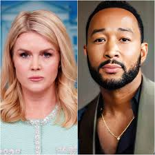 HE'S JUST A SINGER.” That's what Karoline Leavitt said — seconds before the  studio shook like a televised earthquake, and John Legend answered with a  single line that froze her live on