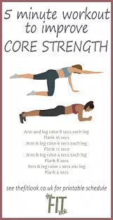 Free Printable 5 Minute Core Workout The Fit Look Ab Workout Plan Core Workout Abs Workout