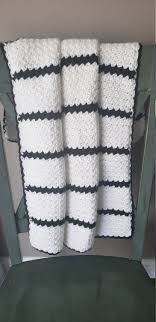 Black And White Striped Baby Blanket Hand Crocheted Black And White Pin Striped Baby Blanket Etsy In 2020 Striped Baby Blanket Hand Crochet Beautiful Baby Gifts