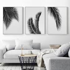 Black And White Palm Tree Wall Art Black White Plant Palm Tree Leaves Wall Art Canvas Poster Print Home Decor Domashnij Dekor Nastennye Kartiny Dekor Sten