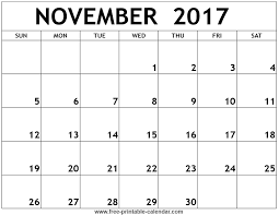 November 2017 Printable Calendar Printable Calendar July Monthly Calendar Printable November Printable Calendar
