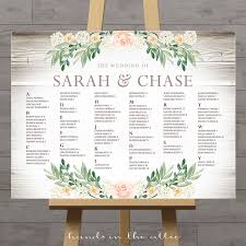 Large Floral Wedding Seating Chart
