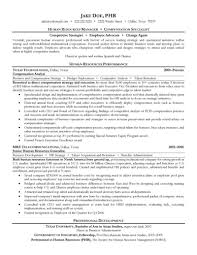 Human resources resumes many hr resumes begin with a strong headline or summary statement. Hr Manager And Compensation Specialist Resume