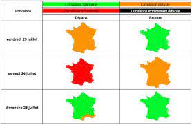 Avril 2021 mai 2021 juin 2021. Bison Fute Previsions De Circulation Du 23 Au 25 Juillet 2021 Samedi Rouge Fonce