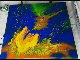 241 Surreal 40x40cm Youtube Pouring Painting Painting Abstract Painting
