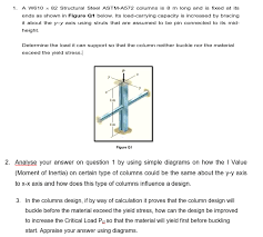 Beam calculator a potential toolbox utility in solidworks. Solved 1 A W610 X 82 Structural Steel Astm A572 Columns Chegg Com
