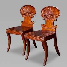 Good Pair Of Gillows Shell Back Hall Chairs The Craftsman T C Hall Chair Chair Antique Chairs