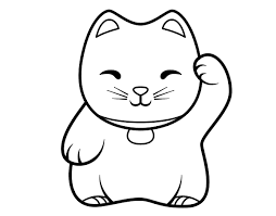 Discover all our printable coloring pages for adults, to print or download for free ! White Maneki Neko Coloring Page Coloringcrew Com