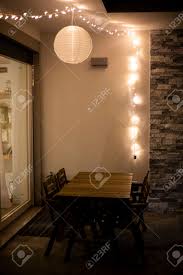 Begin your home improvement journey! Inspiration Home Decor Idea With String Lights And A Globe Solar Stock Photo Picture And Royalty Free Image Image 151163627