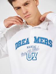 Buy Dreams White Full Sleeve Polo T-Shirtfrom Maniac Life store