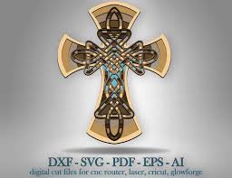 Download Celtic Cross Shadow Box Svg 3d Celtic Cross Svg Cut Files Laser Cut Files Multilayer Cricut Svg Glowforge File Craftmegood