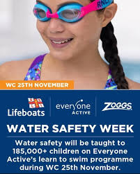 Everyone Active has teamed up with Zoggs and the Royal National Lifeboat  Institution (RNLI) to deliver water safety swimming lessons as part of our  Water Safety Week. Swimming lessons have been inspired