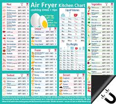 This air fryer cooking chart is easy to print and download and perfect for air fryer beginners. Amazon Com Air Fryer Accessories Cooking Times Cheat Sheet Kitchen Conversion Chart Fridge Magnet Guide Big Text 9 X10 Kitchen Gift Recipe Cookbook 90 Foods Pizza Chicken Nuggets French Fries Dessert Kitchen Dining