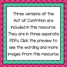 When you merge those two together, you end up with a printable act of contrition for you to illuminate. Catholic Religion Act Of Contrition Prayer Tpt