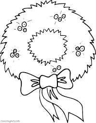 Color, or the act of changing the color of an object. Easy Simple Christmas Wreath Coloring Page Coloringall