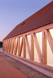 Lemoal Lemoal Architectes Builds Translucent Half Timbered Tennis Pavilion Timber Architecture Architecture Timber Buildings