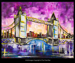 Tower Bridge At London In Honor Of The 2012 Summer Olympics Painting Night Painting London Painting