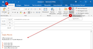 This feature is not available out of the box, and you need to configure it yourself. Outlook E Mail Signatur Erstellen Und Bearbeiten Office Lernen Com