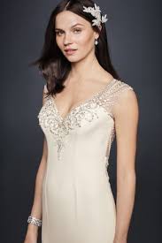 Beaded Stretch Crepe Wedding Dress David S Bridal Crepe Wedding Dress Davids Bridal Wedding Dresses Wedding Dress Trends