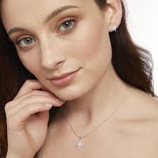 Jools Silver North Star CZ Pendant and Chain HBN3005