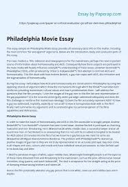 It usually comes about from the three basic styling guides, apa, mla, and chicago manual of style (the turabian styling guide is also popular but closely resembles the chicago manual in many. Philadelphia Movie Essay Essay Example