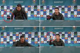 Portugal legend cristiano ronaldo celebrates reaching the euro 2020 knockout stages but was later targeted by a fan with a bottle.credit: Cristiano Ronaldo Removes Coca Cola Bottles Placed On Table During Euro 2020 Press Conference