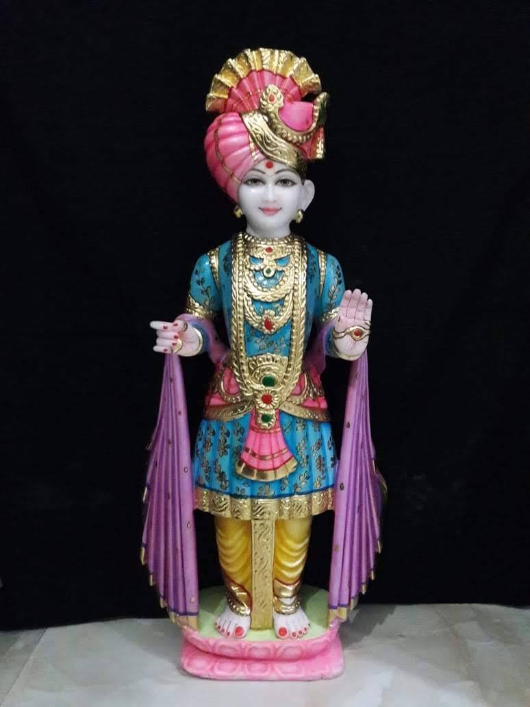 Handcrafted Marble Swaminarayan Statue product image