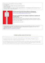 We make the hiring process one step easier by giving you a template to simply post to our site. Pdf From Pay To Praise Noncash Employee Recognition In Canadian And Australian Firms