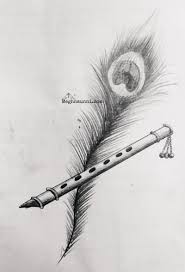 Why start with pencil sketches? Peacock Feather Flute Pencil Drawing Meghnaunni Com