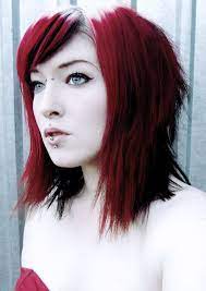 Glass By Chibipanduh Red And Black Hair White Roots Black Roots Red Hair Roots Hair Red Hair With Highlights