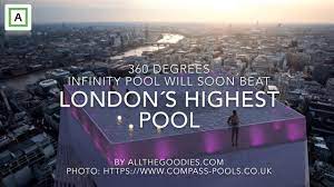 A swimming pool, swimming bath, wading pool, paddling pool, or simply pool is a structure designed to hold water to enable swimming or other leisure activities. 360 Degrees Infinity London Pool Will Beat Sky Pool At The Shard As London S Highest Pool Youtube