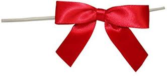 The technique for tying a basic bow is the same no matter what type of ribbon you use and for what purpose you are using it. Amazon Com Reliant Ribbon 5171 06503 2x1 Satin Twist Tie Bows Small Bows 5 8 Inch X 100 Pieces Red Arts Crafts Sewing