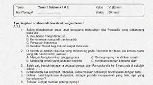 Soal Ulangan Kelas 6 Tema 1 Subtema 1 2 Dan Kunci Jawabannya Sekolahdasar Net