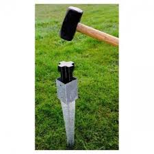 Support De Poteau A Enfoncer En Acier Galvanise 7x7x75 Acier Galvanise Poteau Support