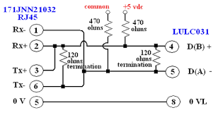 Коннектор rj45 pro legend rj45 кат. Rs485 Wiring Diagram From A 172jnn21032 Port 2 Rj45 To An Lulc031 Modbus Interface