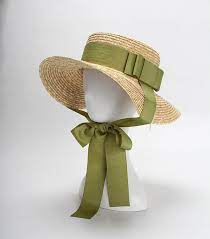 Straw Hat Flat Top European And American Style Green Bow Tie Etsy In 2021 Womens Straw Hats Green Bow Tie Green Bows