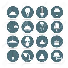 Lamp Icons Interior Design Buttons App Buttons Set Icon Design Icon Interior Design