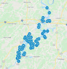 On average, there are 160 lake homes for sale on logan martin lake, and 300 lake lots and parcels. Logan Martin Lake With Landmarks Map Lake Logan